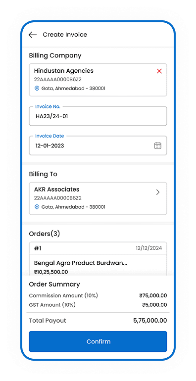Create Orders – add commission