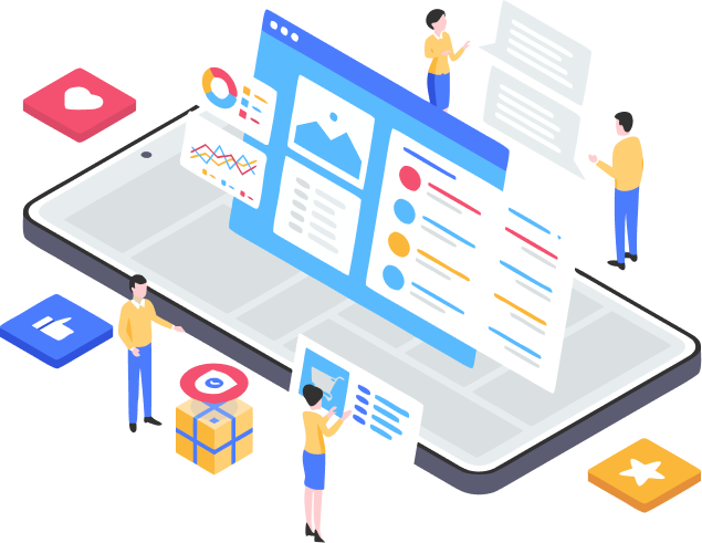 Mobile application development team building a digital product