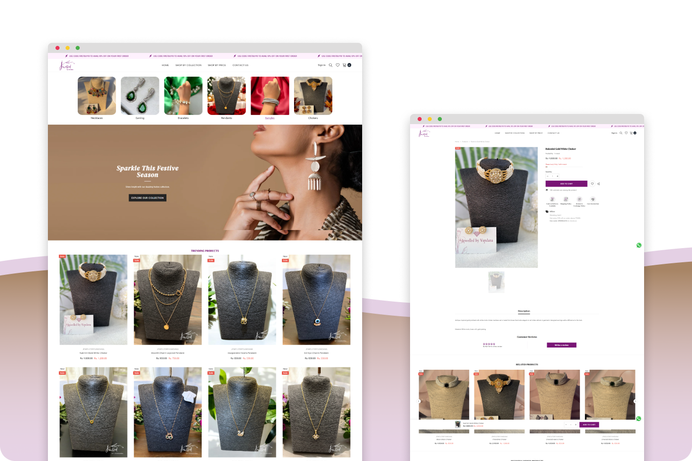 Jewelled by Vandana website showcase
