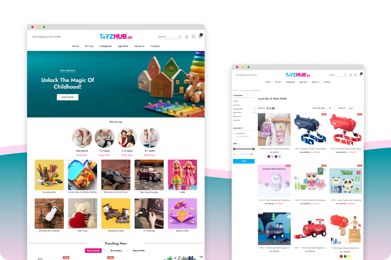Toyz Hub website showcase