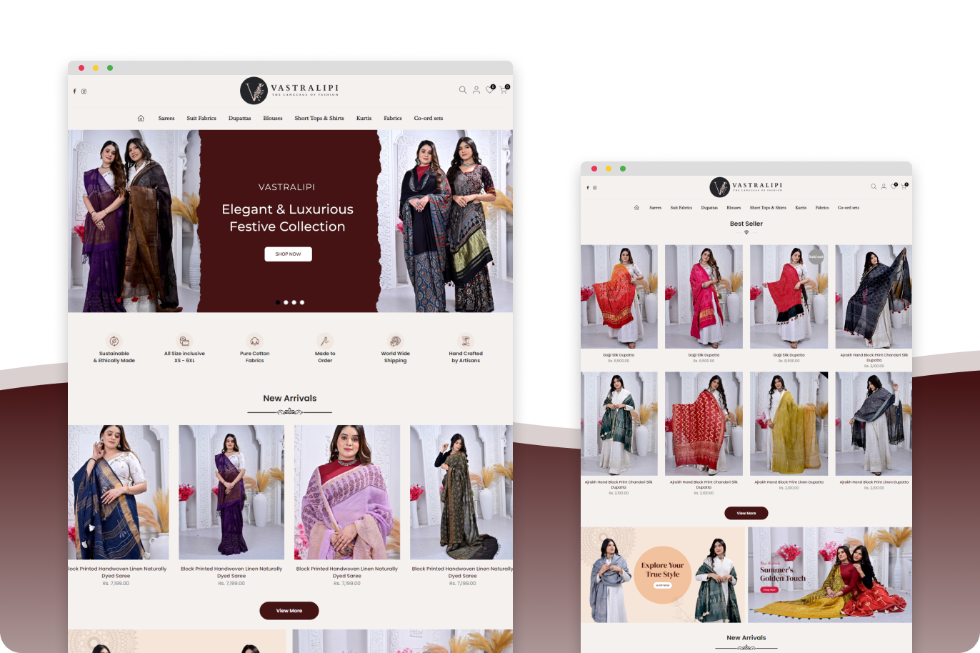 Vastralipi website showcase